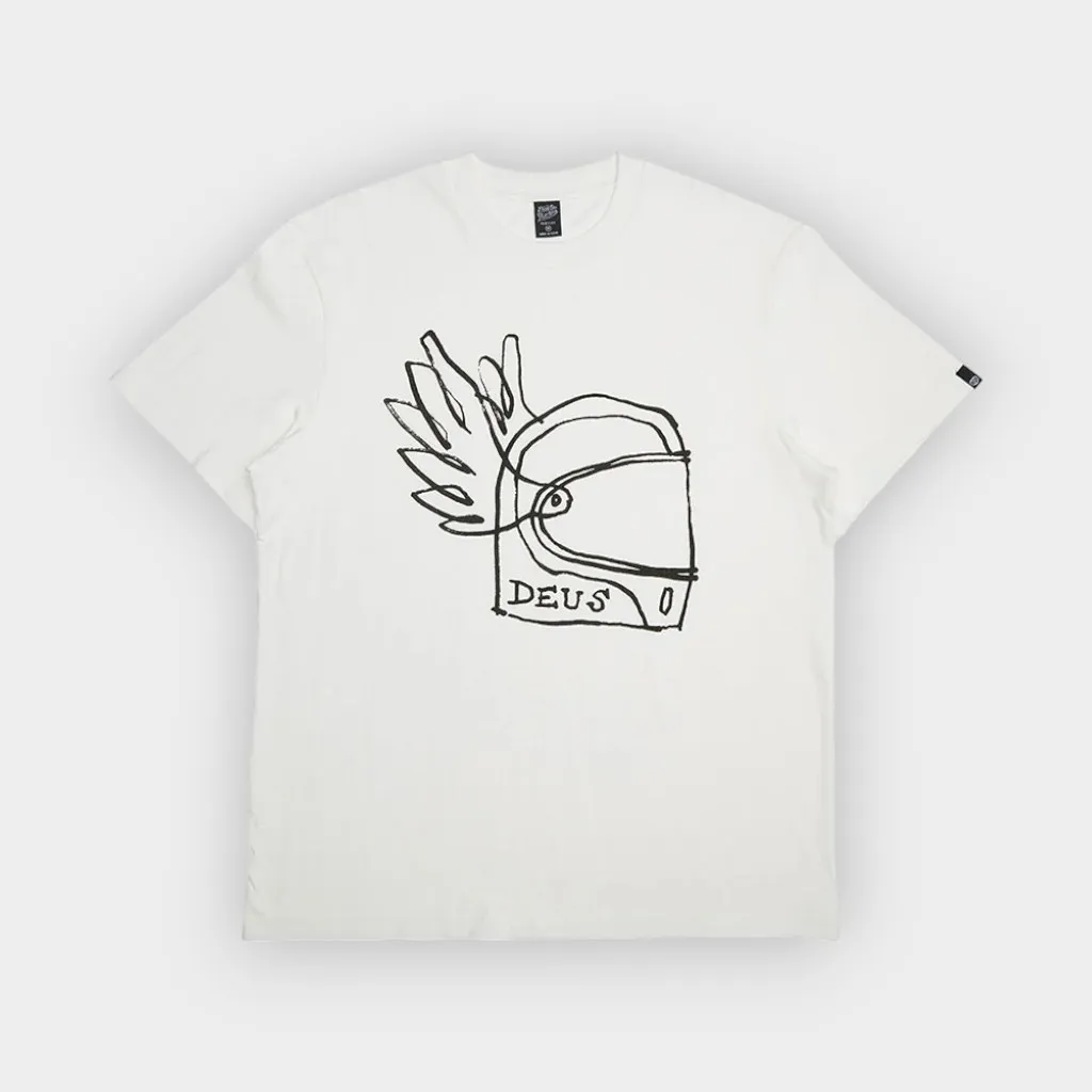 Deus Ex Machina – Camiseta Helmet vintage white